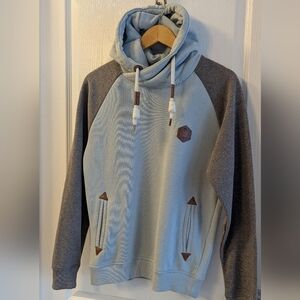 Indigo Light Blue and Charcoal Hoodie